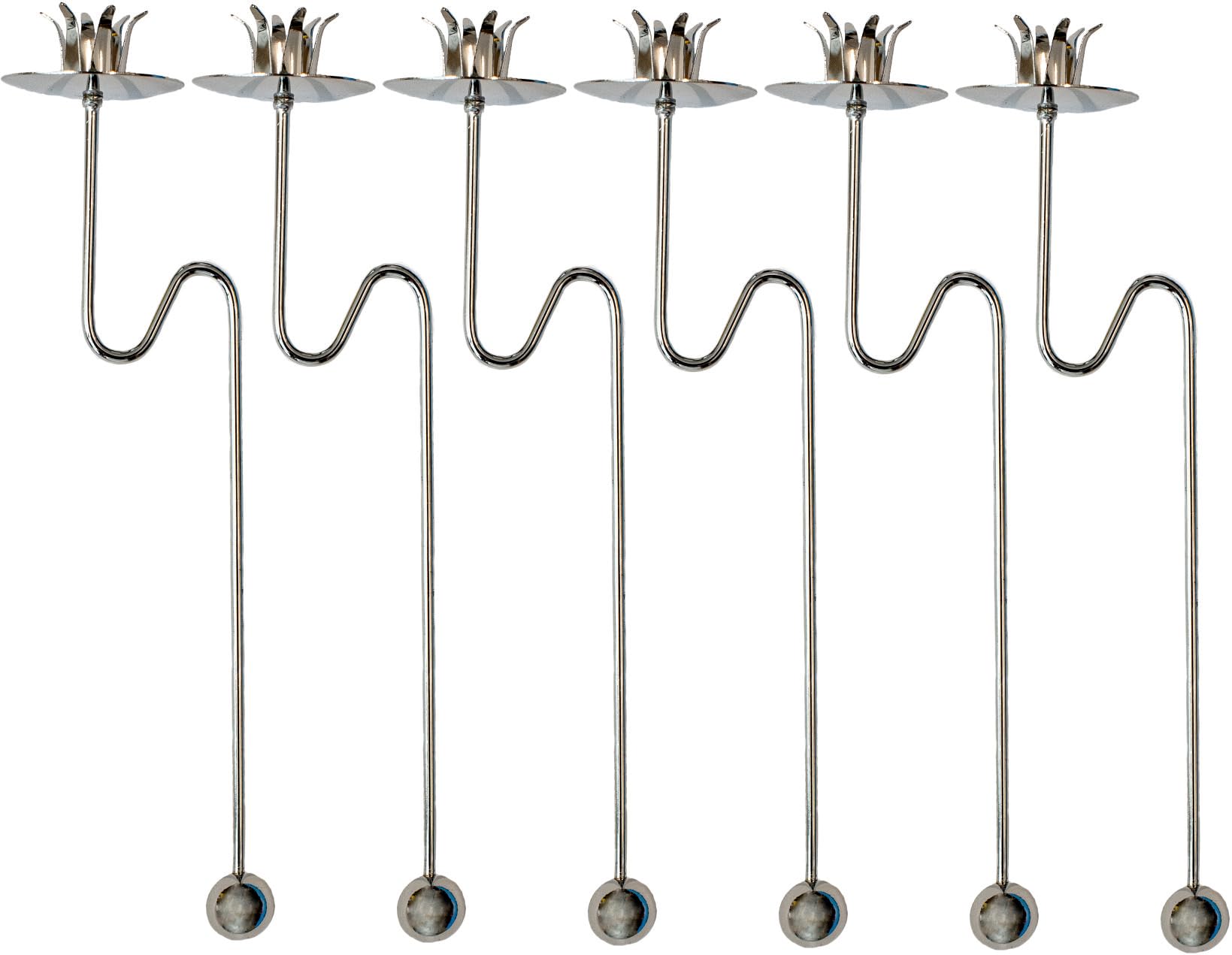 hdg-baumkerzenhalter-balancehalter-6er-set-silber-gl-nzend-f-r-baumkerzen-13-mm image 1