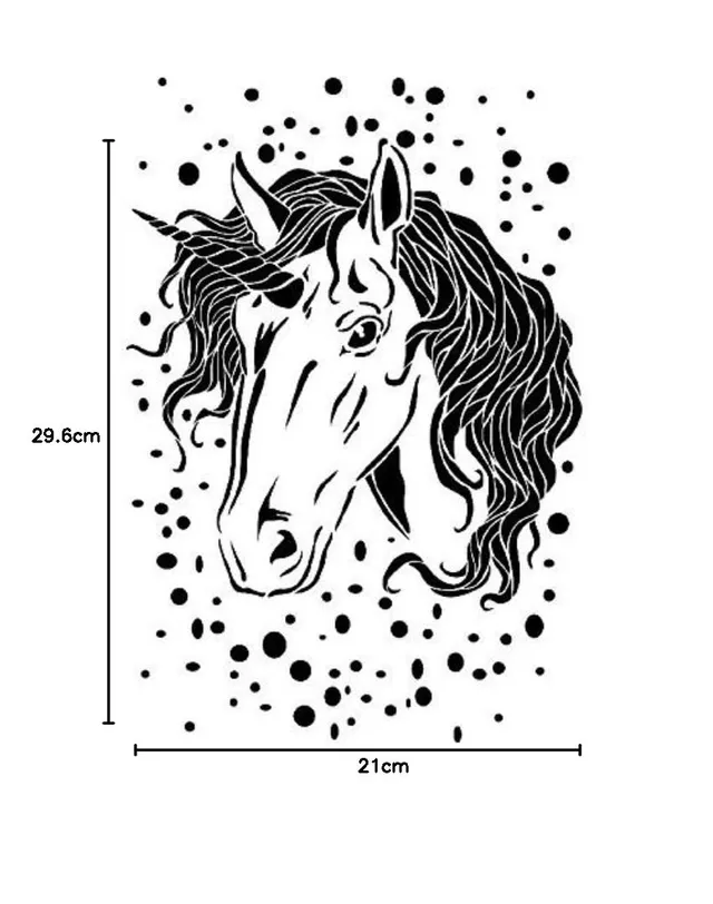 ideen-mit-herz-laser-kunststoff-schablone-din-a4-einhorn-wiederverwendbar-f-r-te image 1