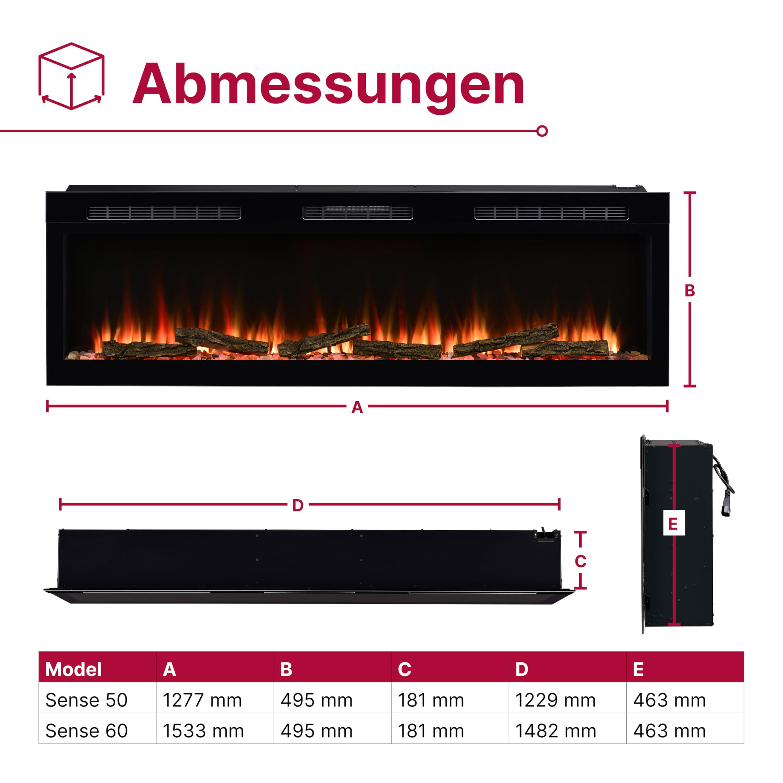 dimplex-sense-50-elektrokamin-wandkamin-mit-2kw-heizung-und-optiflame image 4