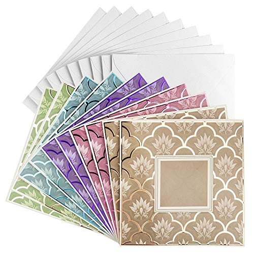 ideen-mit-herz-gru-karten-unique-lotus-16x16cm-10-st-ck-inkl-umschl-ge image 2