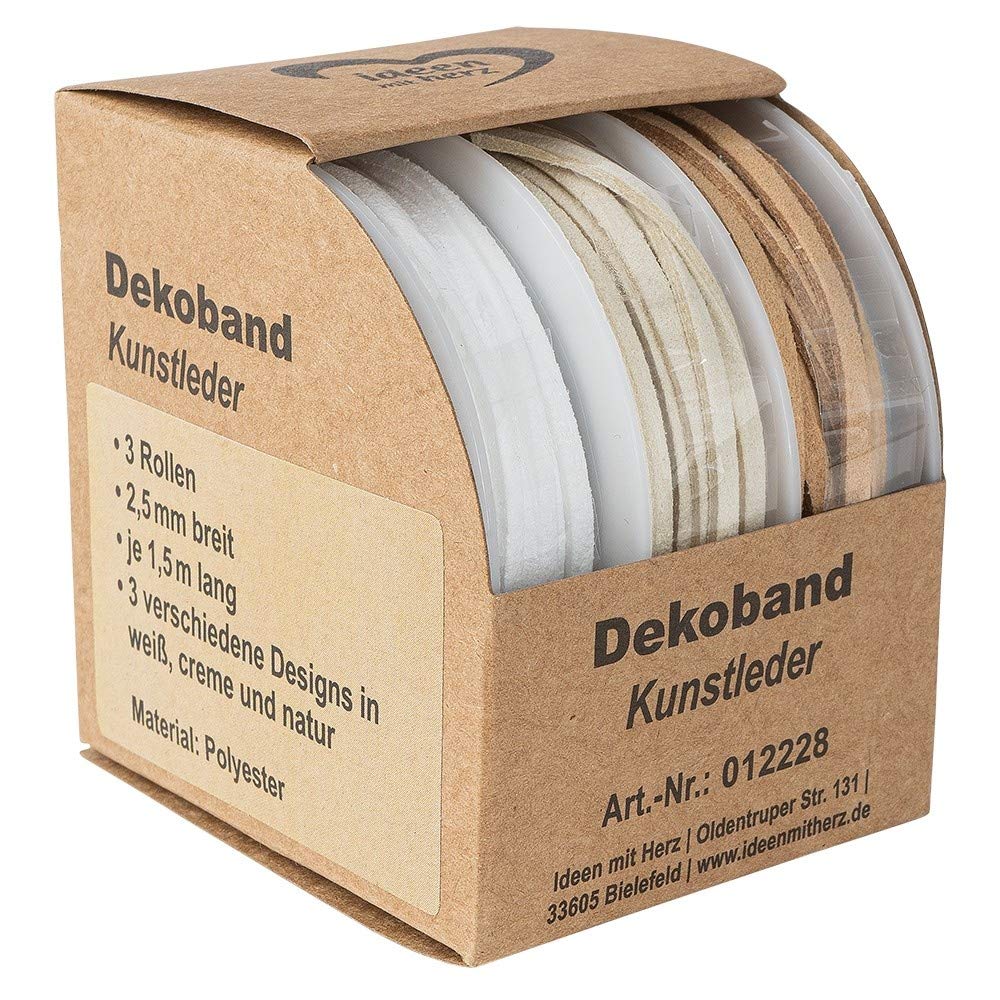 ideen-mit-herz-dekoband-kunstleder-2-5-mm-wei-creme-natur-3-rollen-1-5-m image 5