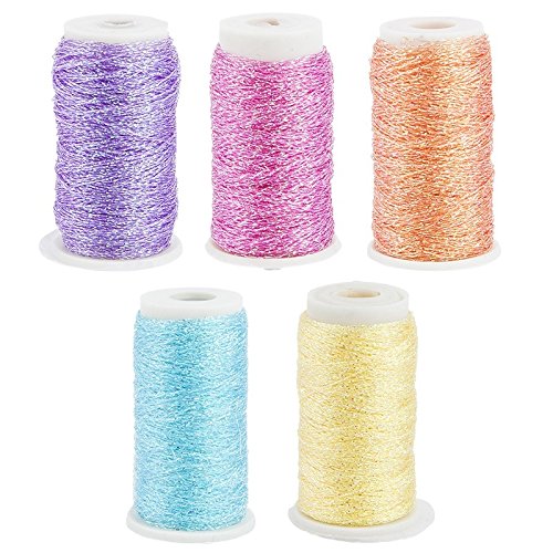 ideen-mit-herz-metallic-garn-5x30m-pastell-5-farben-stickgarn image 1