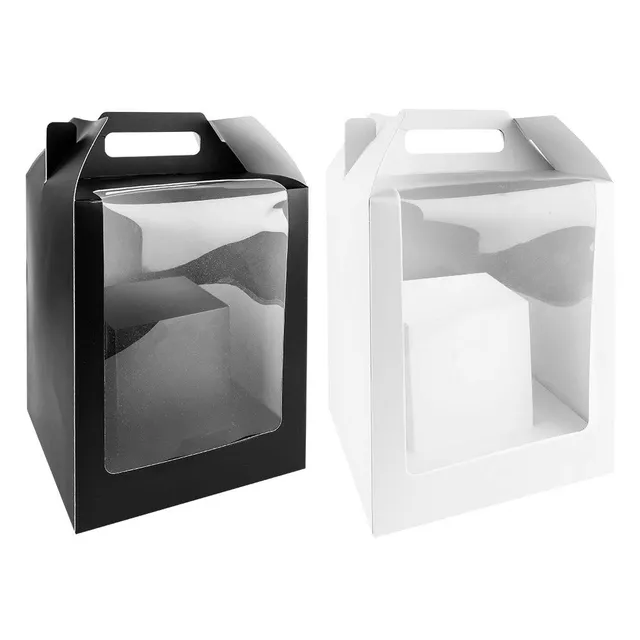 ideen-mit-herz-geschenkboxen-mit-sichtfenster-31x19x19-cm-wei-schwarz-2-st-ck image 1