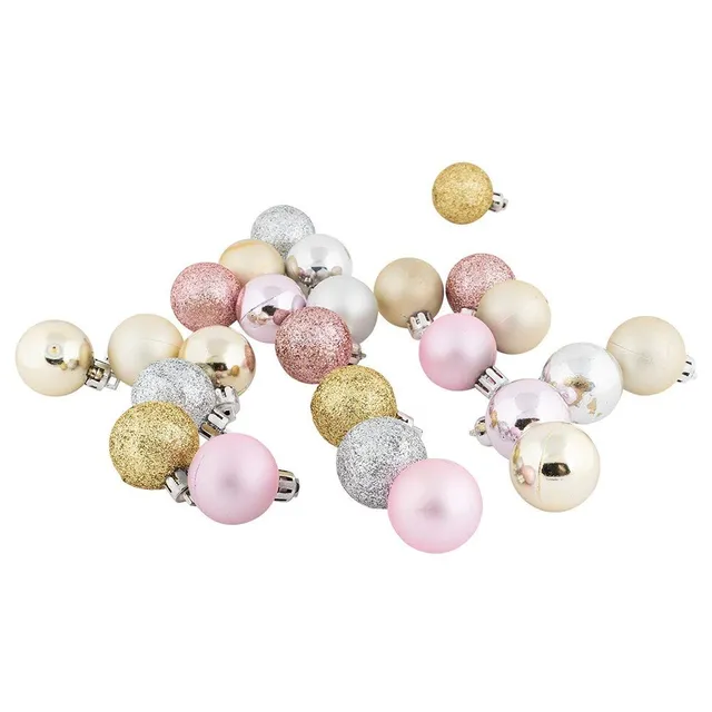 ideen-mit-herz-weihnachtskugeln-25-st-ck-3-cm-baumschmuck-in-hellgold-silber-und image 1