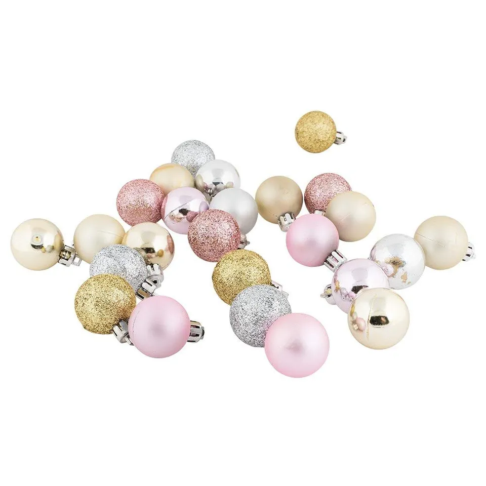 ideen-mit-herz-weihnachtskugeln-25-st-ck-3-cm-baumschmuck-in-hellgold-silber-und image 1