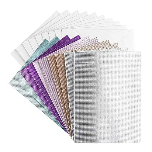 ideen-mit-herz-gru-karten-set-blanko-glitzer-leinen-c6-14-5x10-5-cm-10-farbige-k image 1