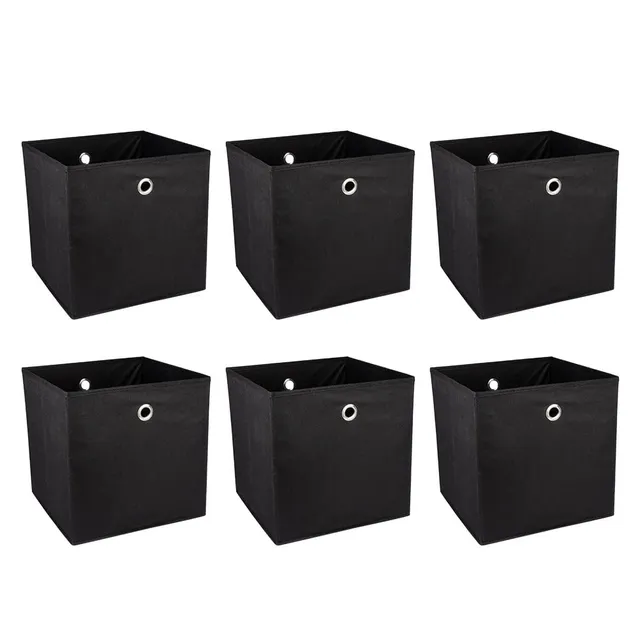 ideen-mit-herz-aufbewahrungsboxen-faltbar-30-x-30-x-30-cm-schwarz-6-st-ck image 1