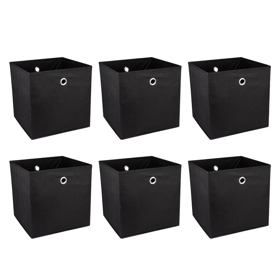 ideen-mit-herz-aufbewahrungsboxen-faltbar-30-x-30-x-30-cm-schwarz-6-st-ck image 1
