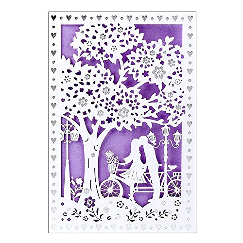 ideen-mit-herz-hochzeitskarte-laser-design-2-12x18-cm-liebespaar-fahrrad image 1