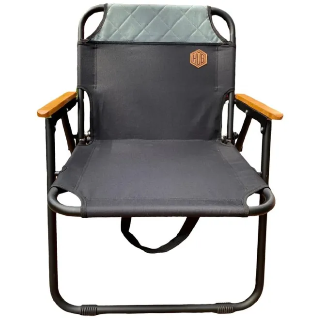 hdg-james-campingstuhl-klappstuhl-bis-150-kg-mit-holzarmlehne image 1