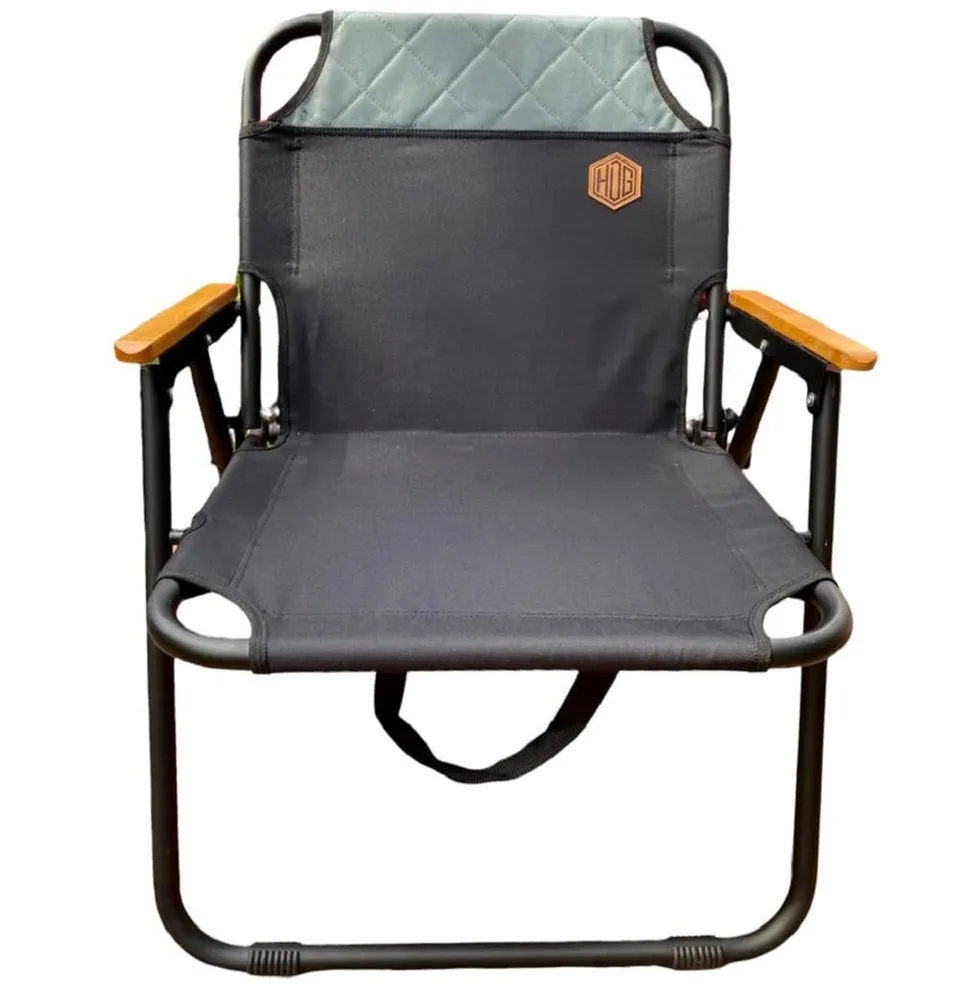 hdg-james-campingstuhl-klappstuhl-bis-150-kg-mit-holzarmlehne image 1