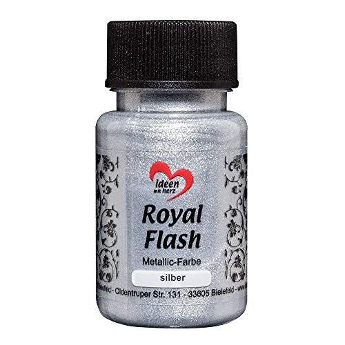ideen-mit-herz-royal-flash-acryl-farbe-metallic-silber-50-ml-mit-glitzer image 7