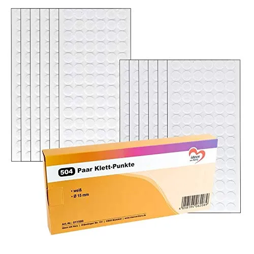 ideen-mit-herz-klett-punkte-selbstklebend-15-mm-wei-1008-st-ck-504-paare image 1