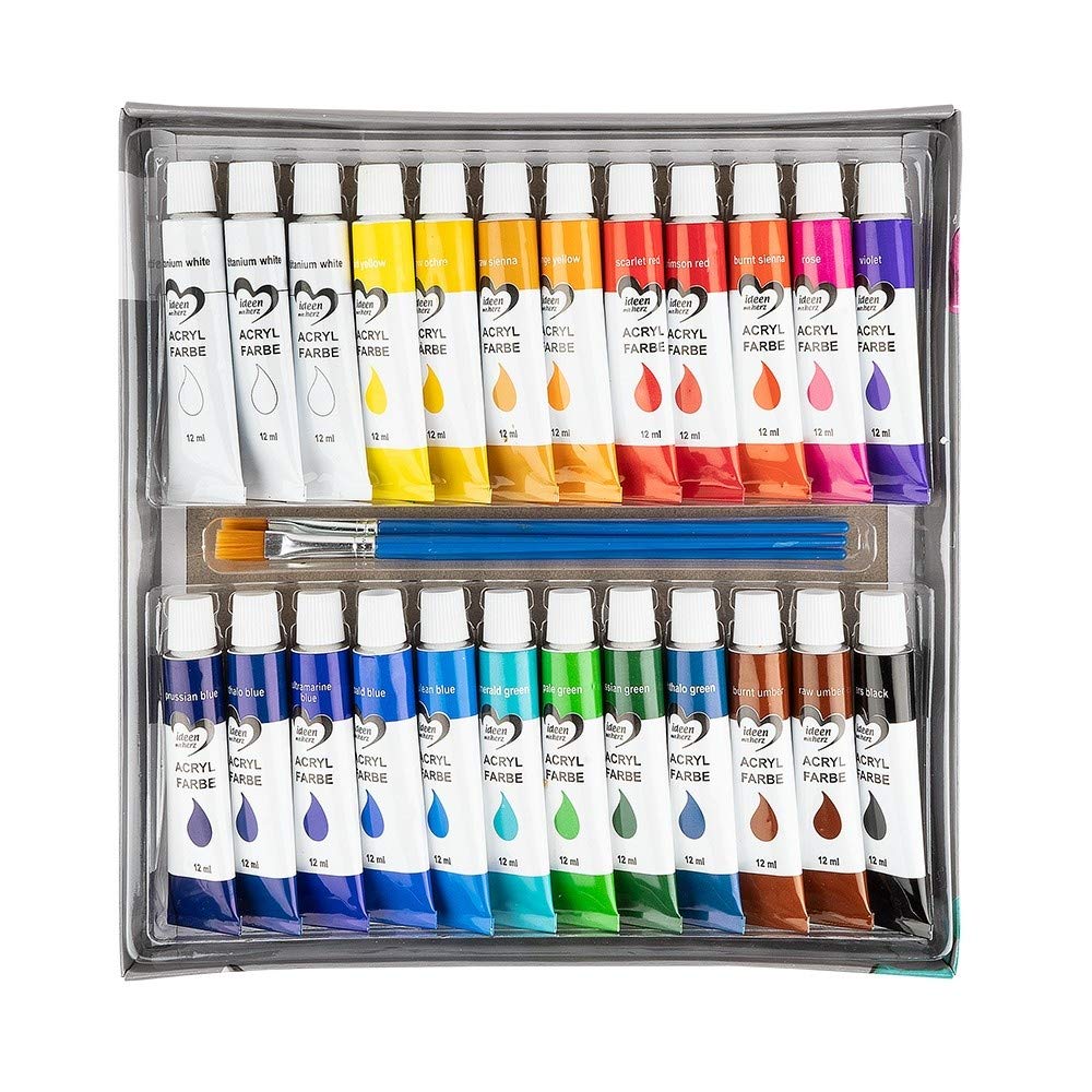 ideen-mit-herz-acrylfarben-set-24-tuben-12-ml-mit-3-pinseln image 3