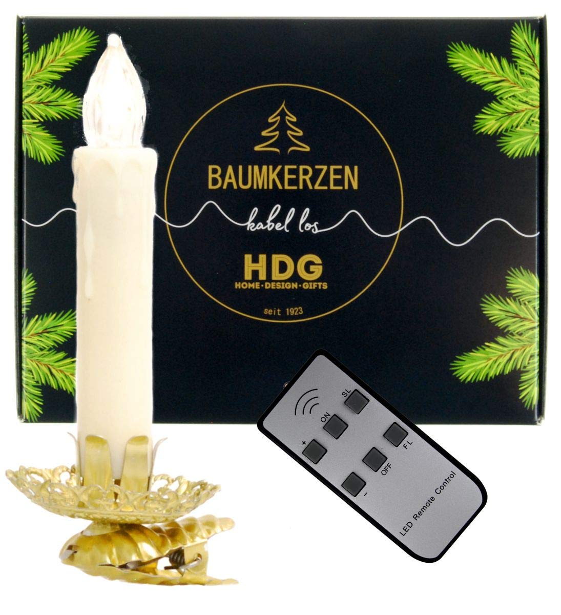 hdg-baumkerzen-kabellos-8er-set-led-christbaumkerzen-wei-mit-vintage-clip-gold-f image 1