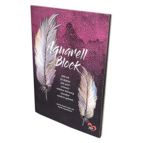 ideen-mit-herz-aquarell-block-din-a4-schwarz-300-g-m-20-blatt image 6