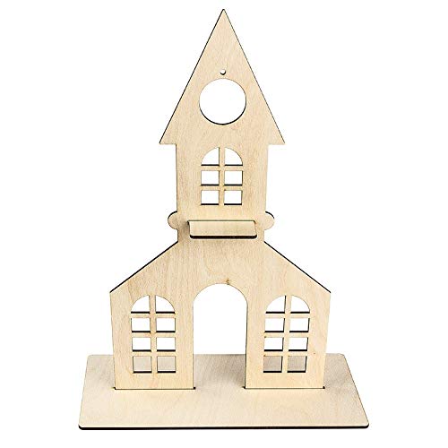 ideen-mit-herz-deko-kirche-aus-holz-38-x-21-2-cm-mit-aussparung image 1