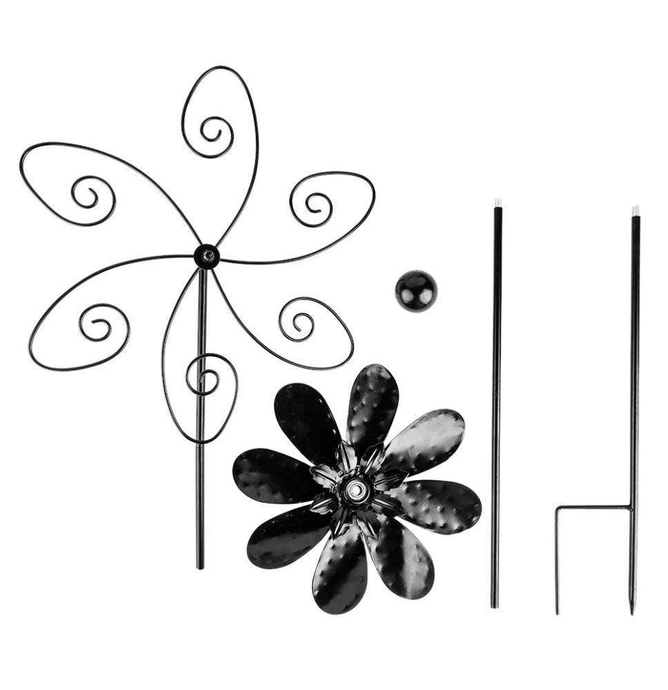 ideen-mit-herz-windrad-metall-schwarz-design-3-29-5-cm-h-he-107-cm image 2