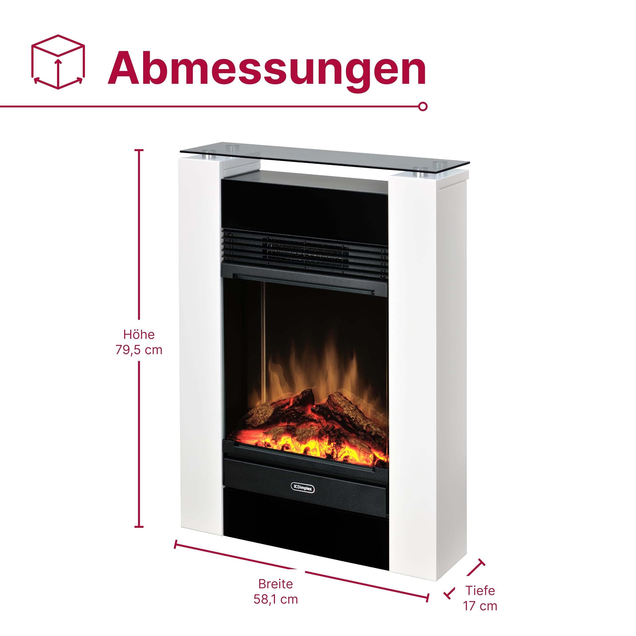 dimplex-gisella-optiflame-elektrokamin-mit-heizung-wei-glasablage image 8