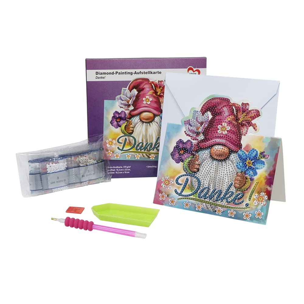 ideen-mit-herz-diamond-painting-aufstellkarte-danke-wichtel-16-3-x-16-cm-inkl-zu image 2