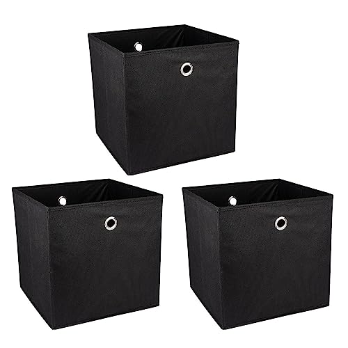 ideen-mit-herz-aufbewahrungsboxen-faltbar-30x30x30-cm-3-st-ck-schwarz image 7