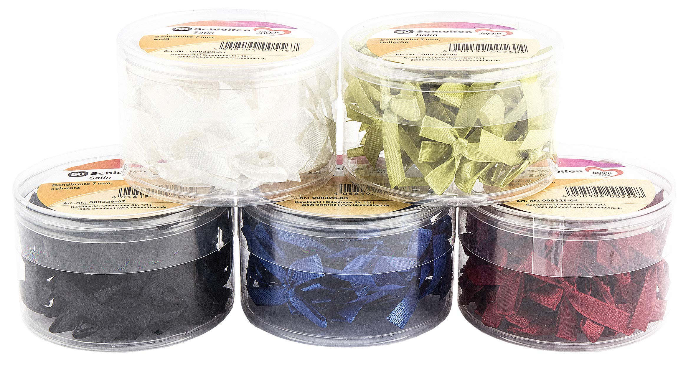 ideen-mit-herz-mini-schleifen-satin-set-250-st-ck-farbsortierung-1 image 1
