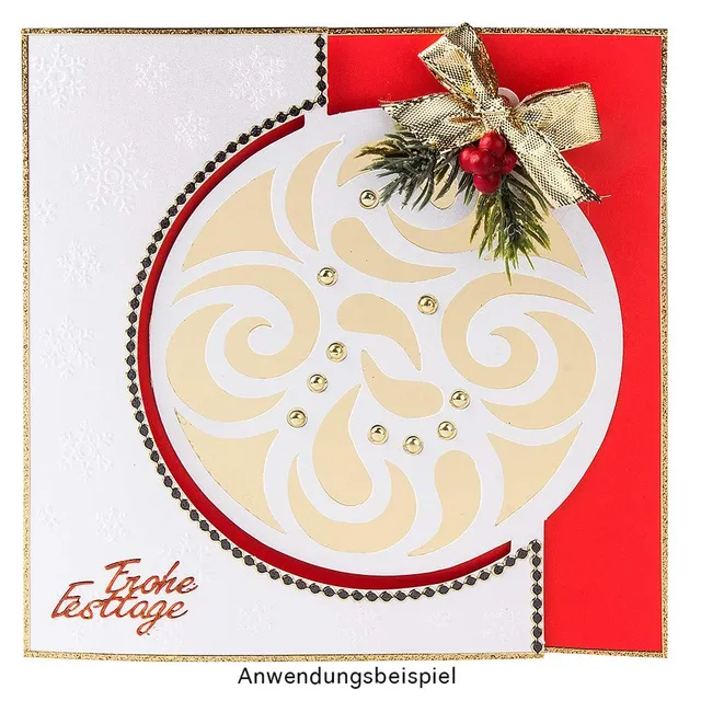 ideen-mit-herz-deluxe-gru-karten-weihnachtskugel-16x16-cm-10-st-ck-inkl-einleger image 1