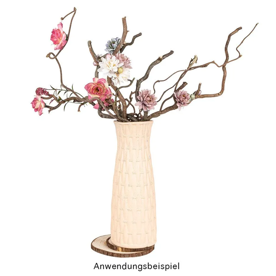 ideen-mit-herz-vase-relief-dekor-2-21-cm-silbergrau-blumenvase-aus-pet image 1