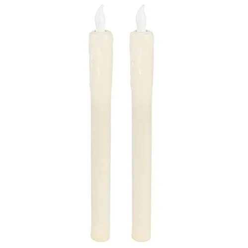ideen-mit-herz-led-stabkerzen-echtwachs-25-cm-2er-set-warmwei-mit-timer-und-flac image 1