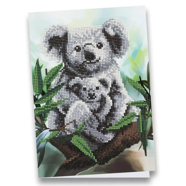 ideen-mit-herz-diamond-painting-gru-karte-koalas-din-a4-komplettset-mit-umschlag image 1