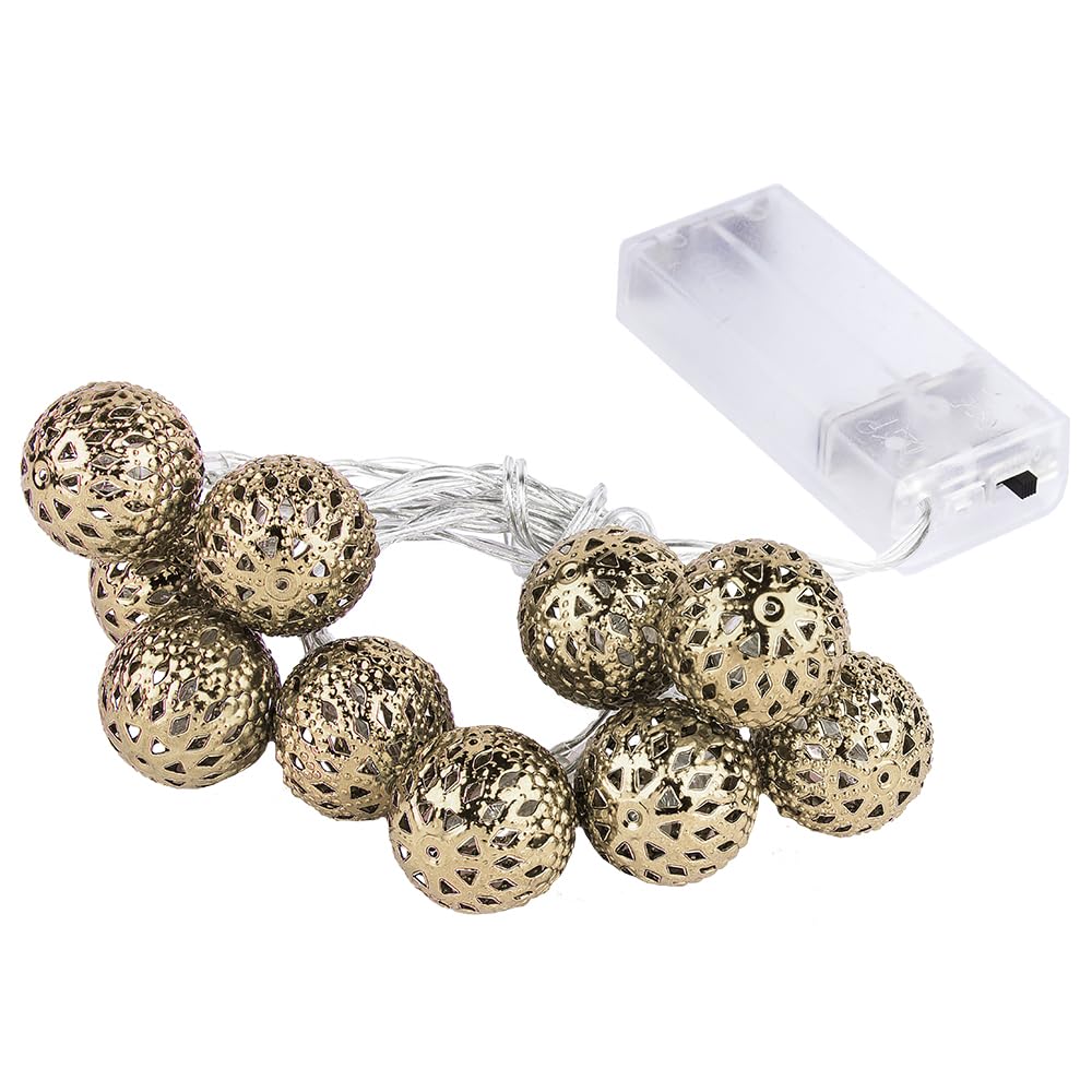 ideen-mit-herz-led-lichterkette-champagner-kugeln-warmwei-10er image 1