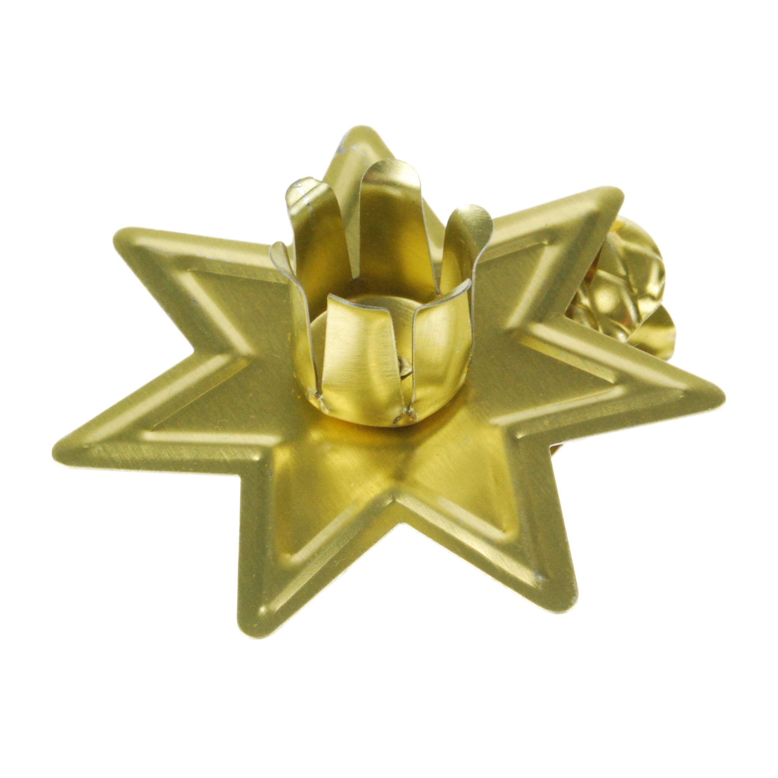 hdg-baumkerzenhalter-stern-mit-tannenzapfen-8-clips-gold image 1
