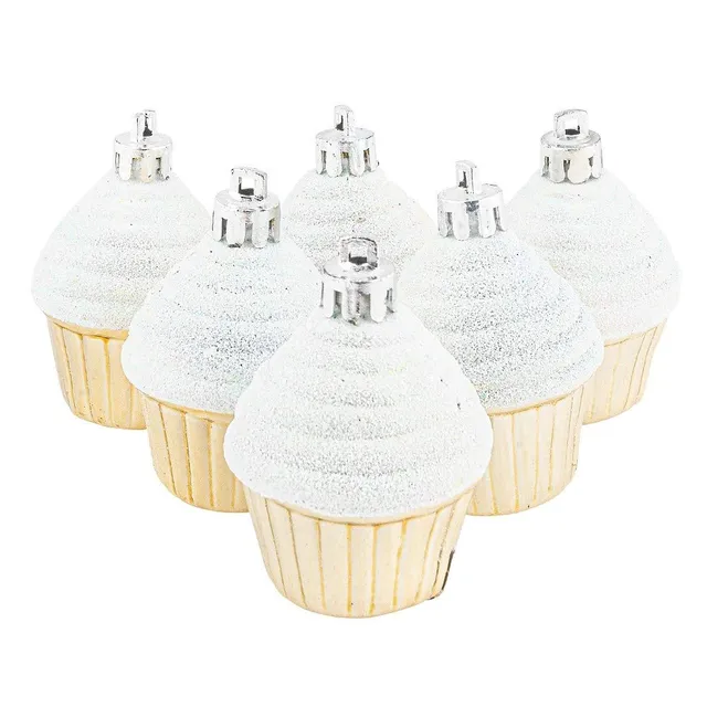 ideen-mit-herz-weihnachtsbaumschmuck-cupcakes-6-st-ck-hellgold-gl-nzend-5-6-cm image 1