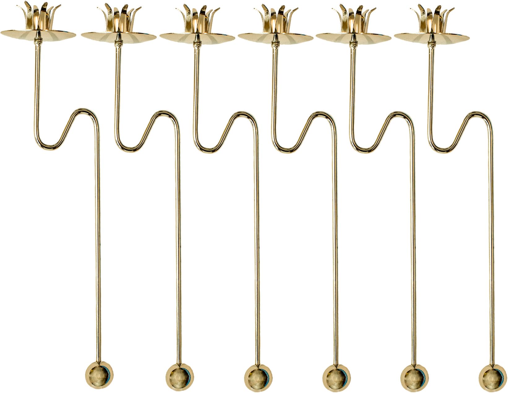 hdg-baumkerzenhalter-balancehalter-gold-gl-nzend-6er-set-pendelkerzenhalter-20-c image 1