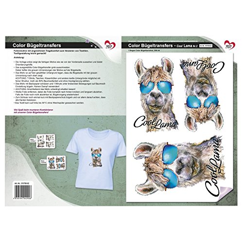 ideen-mit-herz-color-b-geltransfers-din-a4-cool-lama-nr-2-textil-b-gelmotive image 2