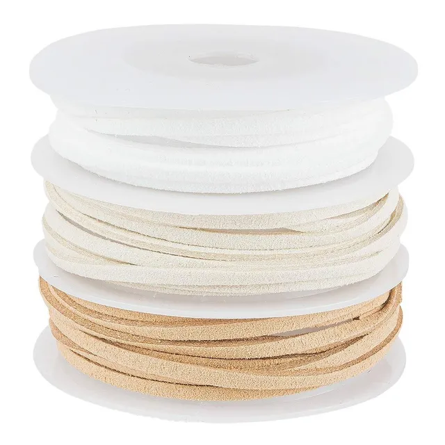 ideen-mit-herz-dekoband-kunstleder-2-5-mm-wei-creme-natur-3-rollen-1-5-m image 1