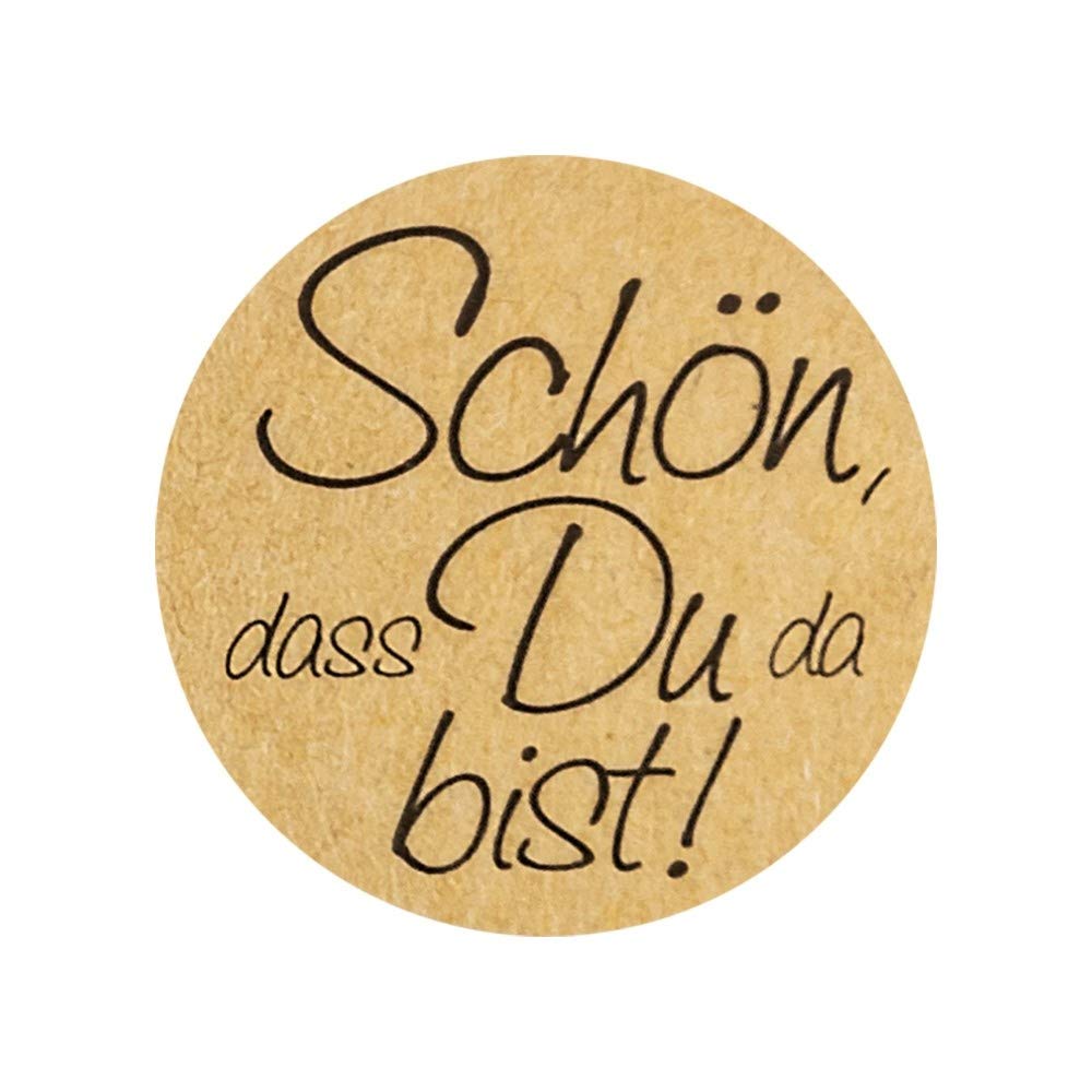 ideen-mit-herz-kraftpapier-sticker-sch-n-dass-du-da-bist-2-5-cm-500-st-ck-auf-ro image 2