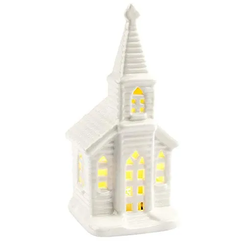ideen-mit-herz-led-kirche-wei-14cm-hoch-warmwei image 1