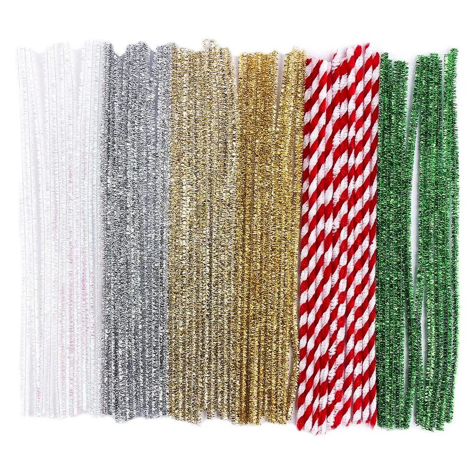 ideen-mit-herz-pfeifenputzer-60-st-ck-metallic-pl-sch-glitzer-30-cm image 1