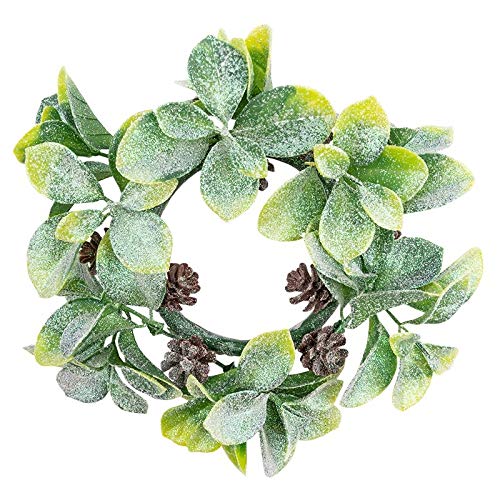 ideen-mit-herz-deko-kranz-winter-18-cm-mit-bl-ttern-tannenzapfen image 2