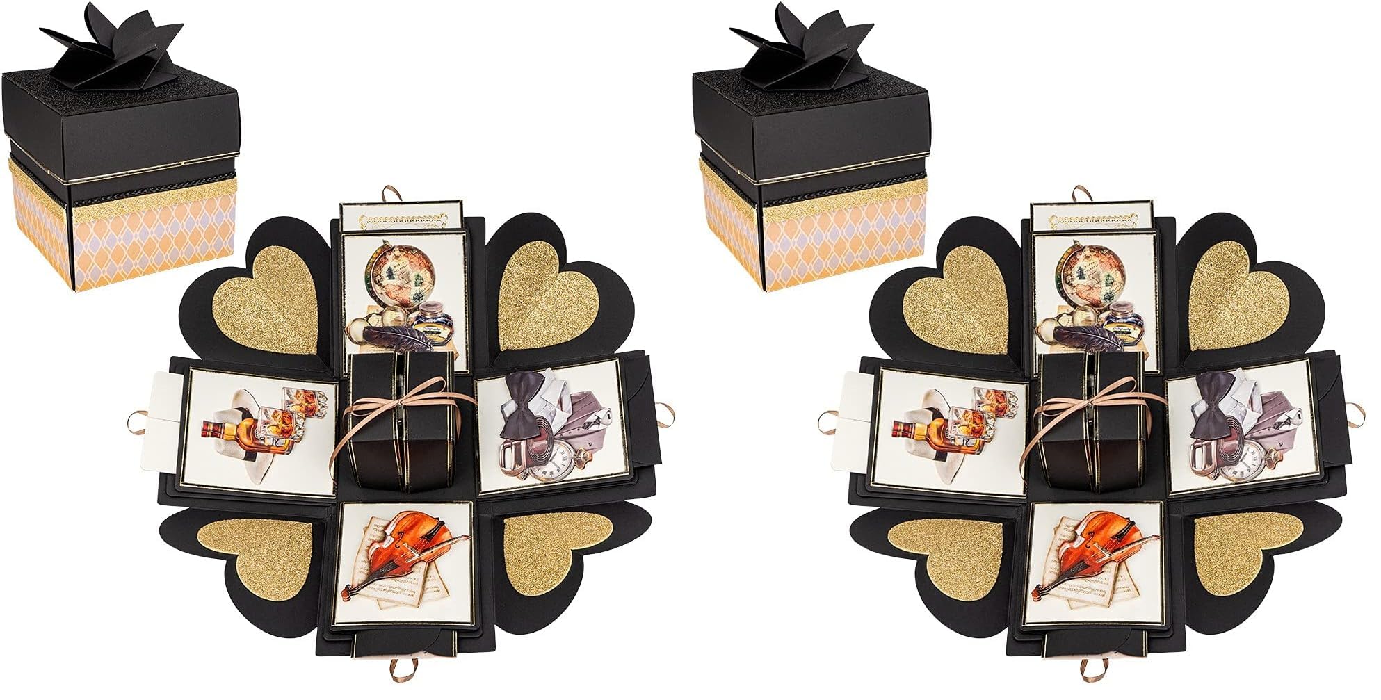 ideen-mit-herz-berraschungsbox-schwarz-12-5x12-5x12-5-cm-explosionsbox-24-teilig image 7