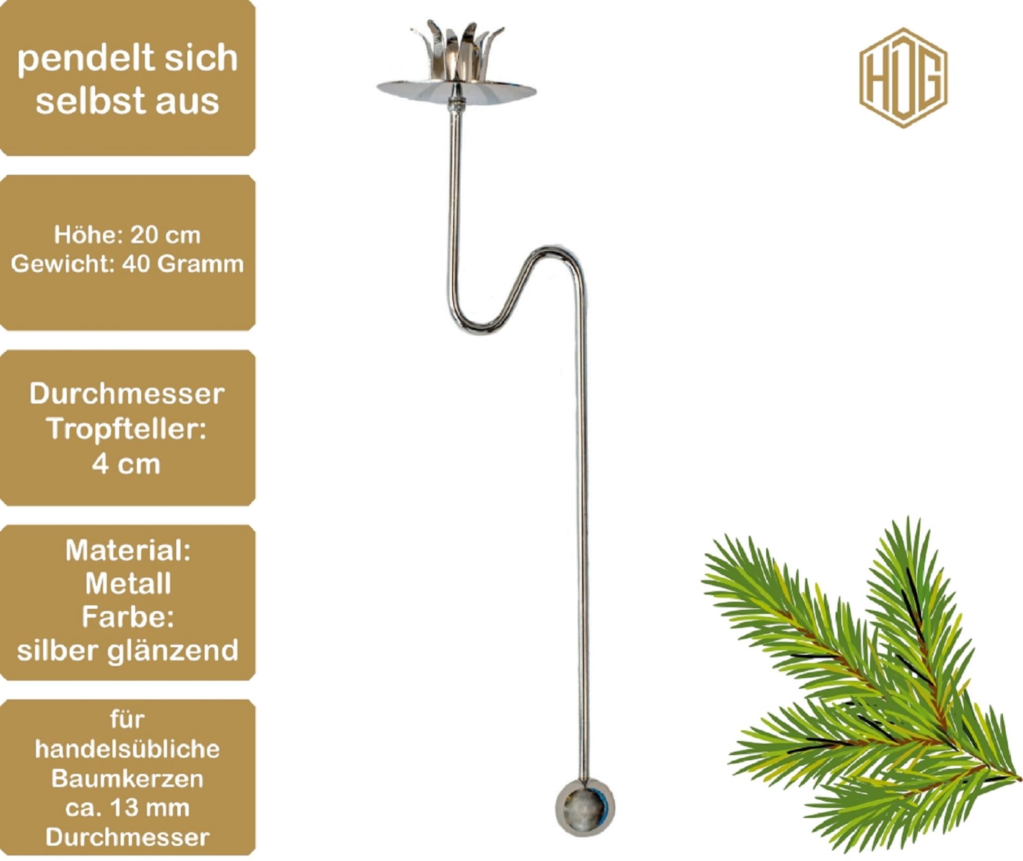 hdg-led-kerzen-wei-kabellos-6er-set-mit-baumkerzenhalter-silber-gl-nzend image 3
