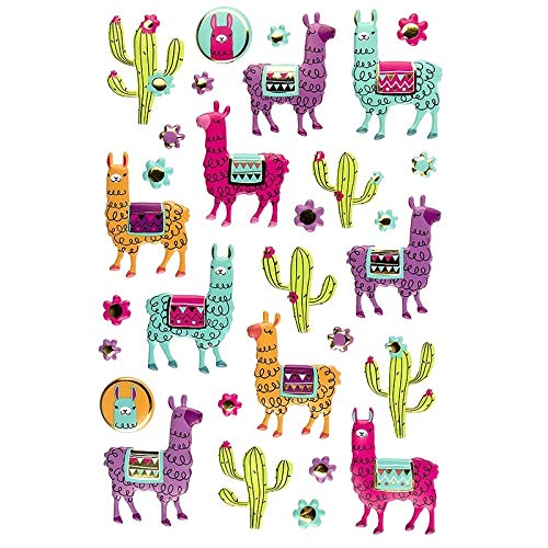 ideen-mit-herz-relief-stickerbogen-lamas-1-selbstklebende-aufkleber-14-x-21-cm-v image 3