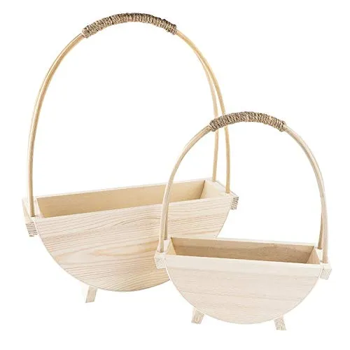 ideen-mit-herz-deko-k-rbe-aus-holz-2-st-ck-36x28x8-3cm-26x20-4x6-3cm-mit-henkel image 1