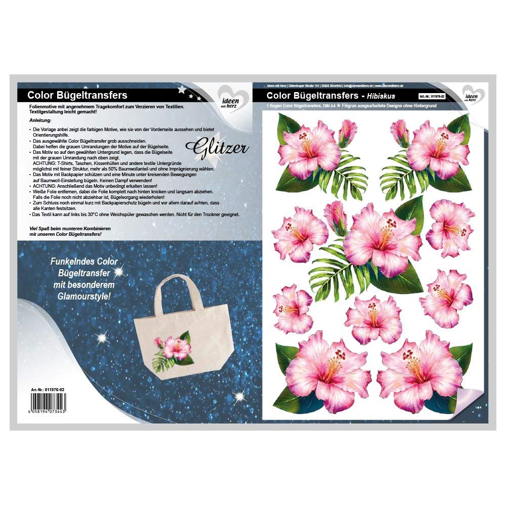 ideen-mit-herz-color-b-geltransfer-glitzer-hibiskus-din-a4 image 3