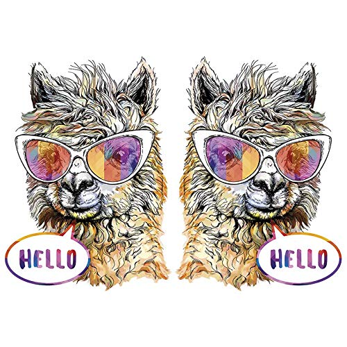 ideen-mit-herz-color-b-geltransfer-din-a4-lama-hello-f-r-baumwoll-textilien image 3