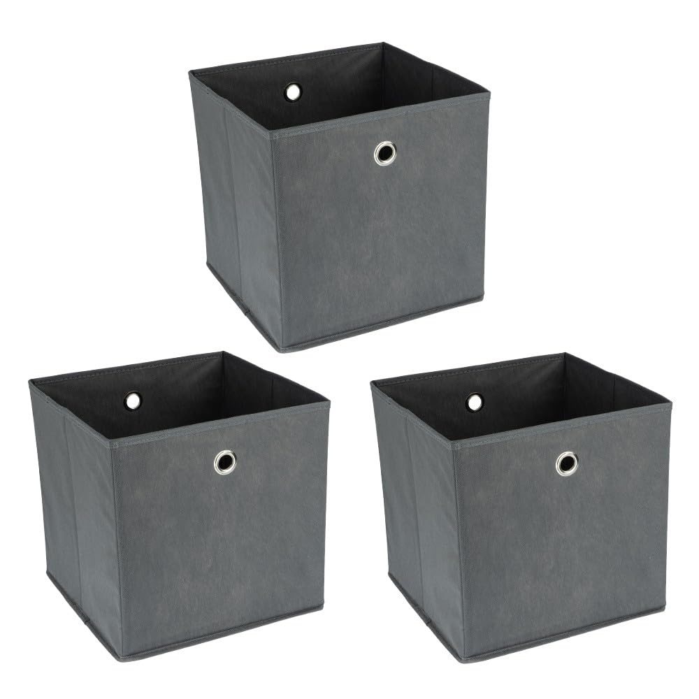 ideen-mit-herz-aufbewahrungsboxen-faltbar-30x30x30-cm-3-st-ck-schwarz image 6