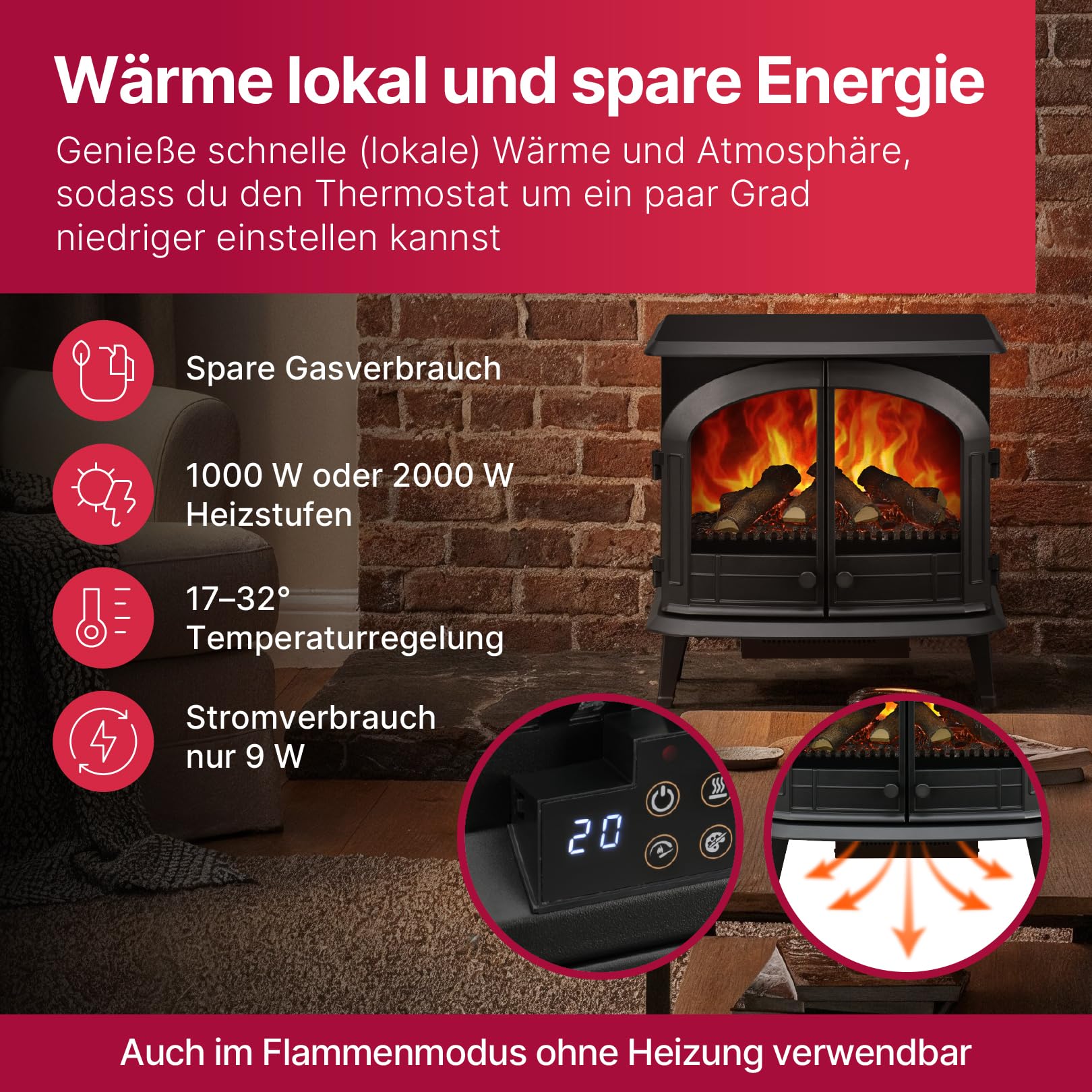 dimplex-emberly-3-seitiger-elektrokamin-mit-heizung-2kw-optiflame image 2