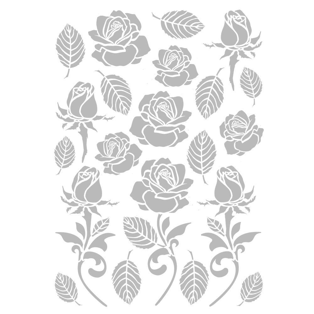ideen-mit-herz-metallic-b-geltransfer-din-a4-rosen-bl-tter-silber image 1