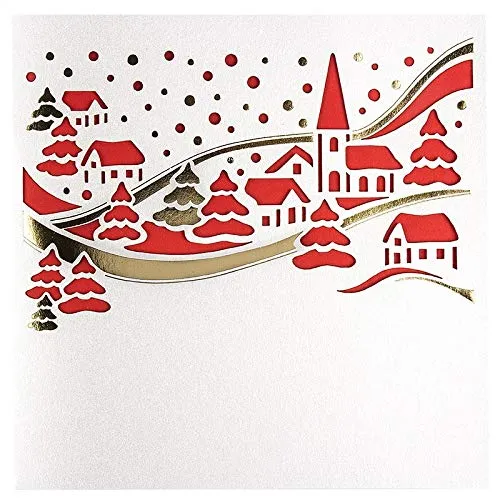 ideen-mit-herz-deluxe-gru-karten-winterlandschaft-16x16-cm-10-st-ck-mit-umschl-g image 1